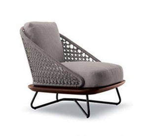 Modern Outdoor Rattan Sofa Garden Waterproof Leisure Single PE Rattan Chair Back Support Sofa Chair Sillas