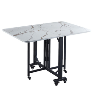 Foldable table durable cheap space-saving dining room home limestone table commercial furniture home office desk
