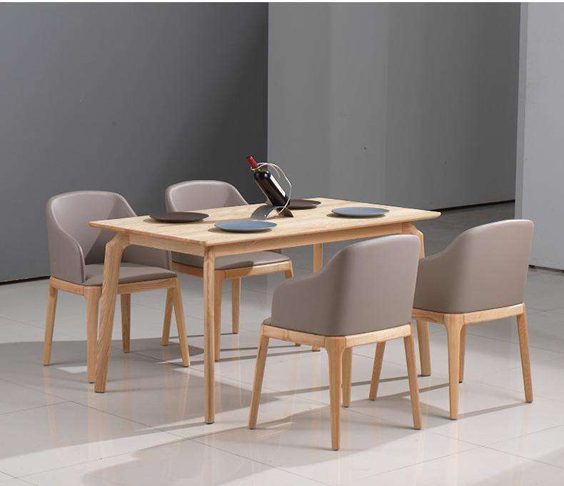 Nordic Wooden Dining Chair Commercial Furniture sillas Dining Chair With Pu Leather Cushion for Hotel restaurant wooden chair