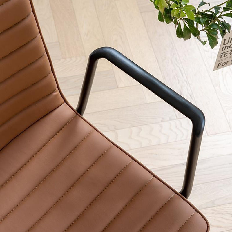 Modern Luxury Mid Back Leather Chair Wheels Executive Office Computer Chair Sillas