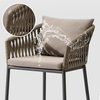 Rattan Bar Stool Garden Waterproof Leisure Single PE Rattan High Chair Back Support Stool