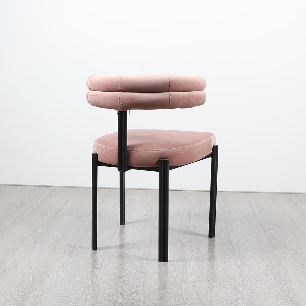 italian modern sillas de comedor designers nordic curved black boucle Fabric dining chair Home Dining Chair