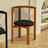 Dreamhause High Quality Solid Wood Chair Balcony Hotel Restaurant Dining Chair Simple Retro Wooden Armchair Design Dining Chair