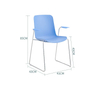 Wholesale Plastic Seat Metal Wooden Frame Training Chair With Armrest Modern Conference Chair Meeting Room Stackable Chair