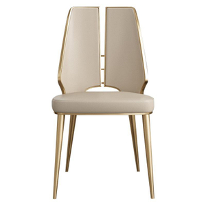 New Design Modern Ergonomic Leather Luxury Living Room Hotel Restaurant Home Furniture Metal Stainless Steel Dining Chair