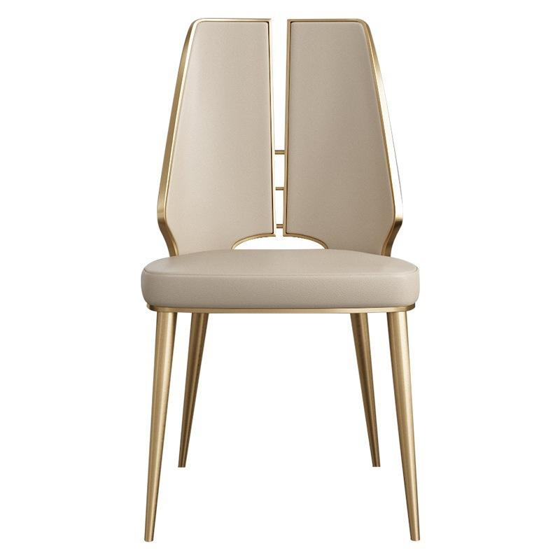 New Design Modern Ergonomic Leather Luxury Living Room Hotel Restaurant Home Furniture Metal Stainless Steel Dining Chair