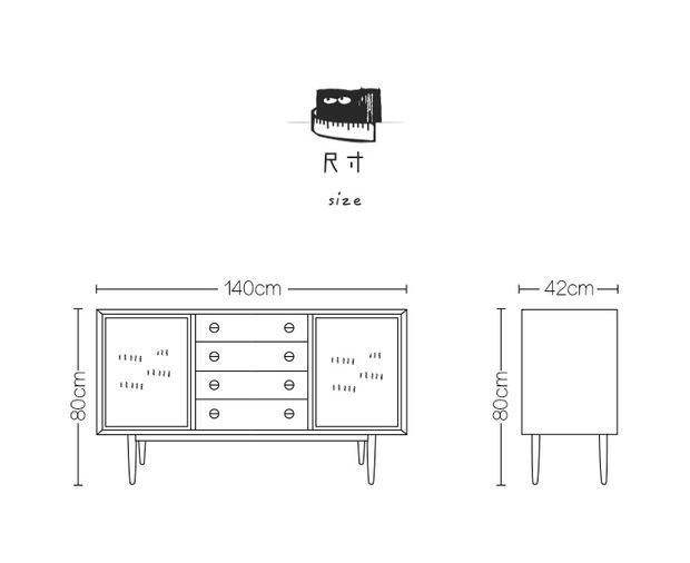 Home Furniture Natural Recycled Pine Solid Wood Real Rattan Side Board Cabinet For Living Room Japanese Style Corner Cabinet