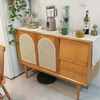 Wholesale New Nordic Solid Wood Side Ark Japanese Style Middle Ancient Furniture Cherry Wood Rattan Series Sideboard Cabinet