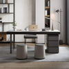Black Home Office Desk and Chair Design luxury stone top Work Desk Modern Office Table Furniture