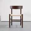 solid wood frame dining chair classic design armrest woven rope seat dining chair restaurant wooden chair