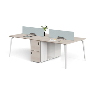 Low price manufacturer office furniture fireproof board cherry beige color with three drawers decoration desks office table
