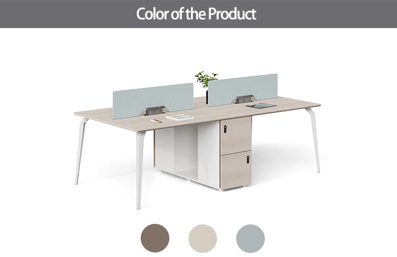 Low price manufacturer office furniture fireproof board cherry beige color with three drawers decoration desks office table