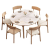 Solid Wood Rock Plate Dining Table Small Apartment Telescopic Multi-functional Home Nordic Restaurant Dining Table mesas