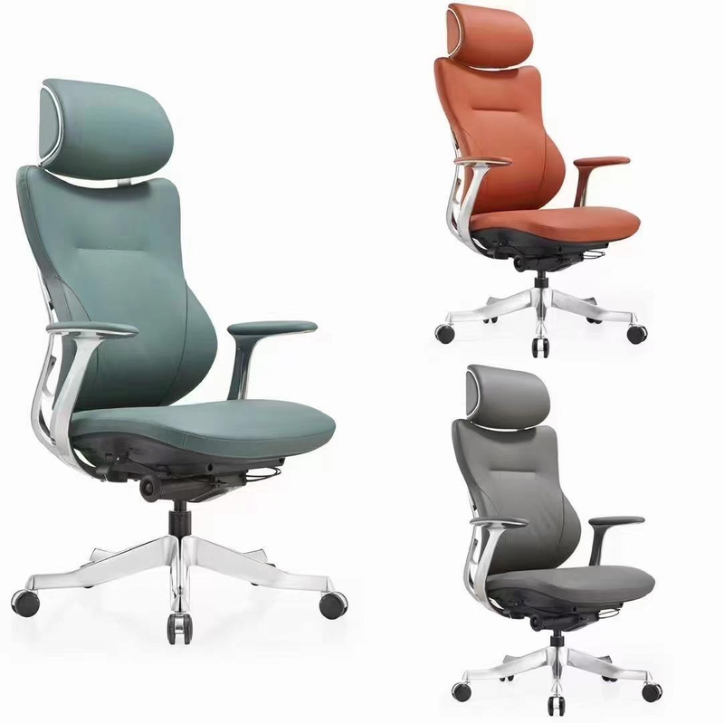 Modern Luxury high end Leather chair Wheels Executive Office Computer Chair sillas