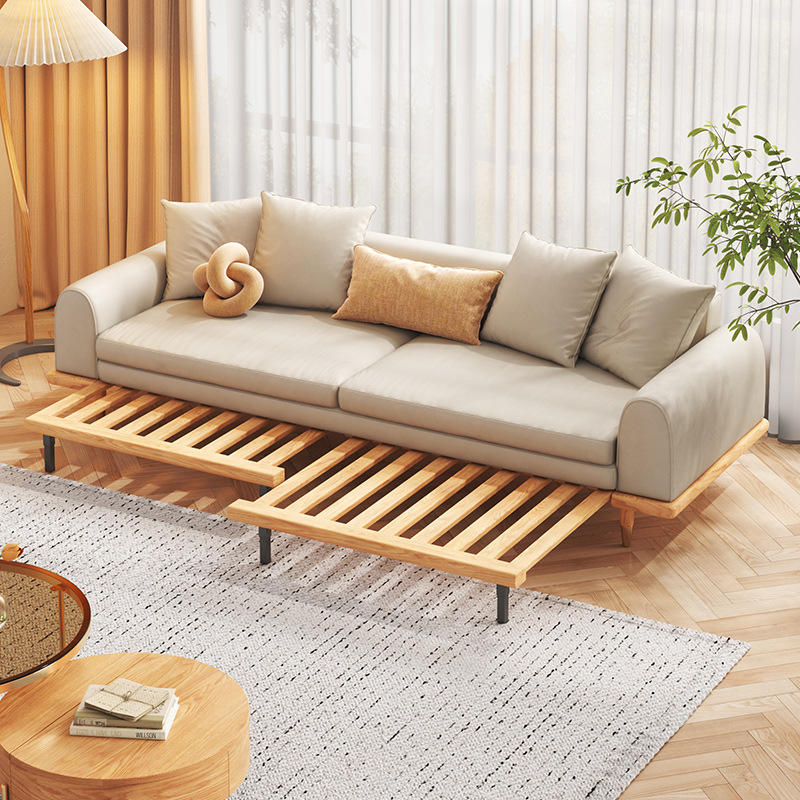 New Arrival Sofa Furniture Living Room Modern Wood Frame Material Simply Style Retractable Sofa Bed