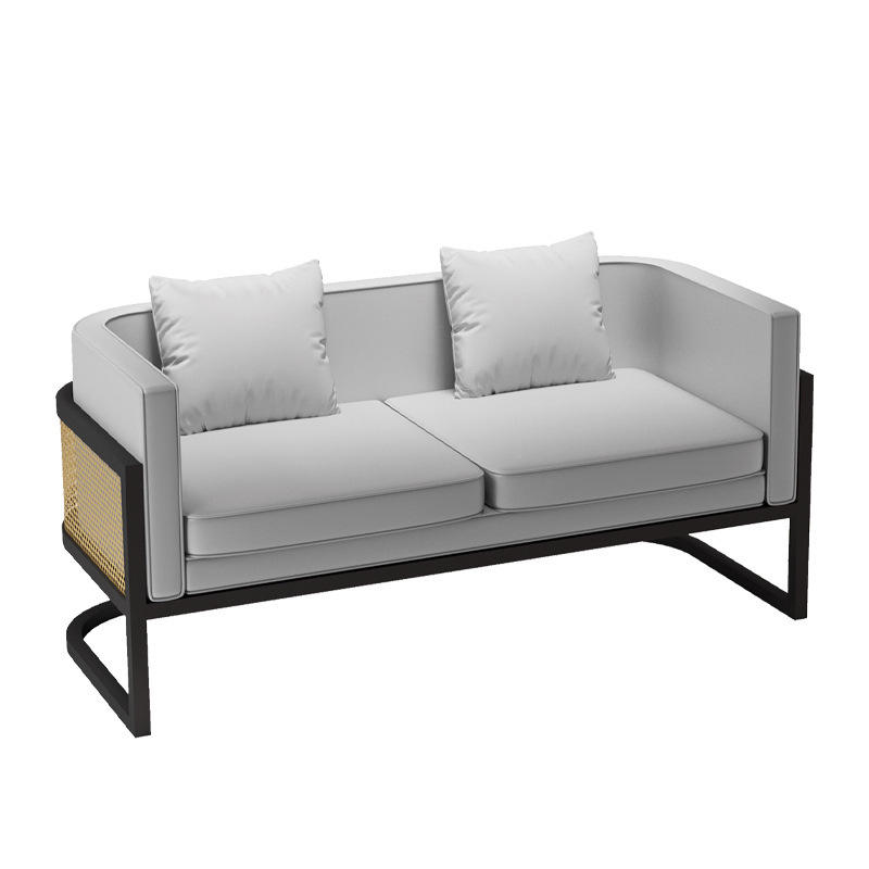 Nordic Light Luxury Restaurant Set Modern Leather Sofa Booth Leisure Commercial Furniture Restaurant Table And Chair Combination