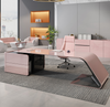 Latest Modern L-shape Office Furniture Piano Paint Wooden Computer Table Executive Manager Ceo Desk White home Office Desk