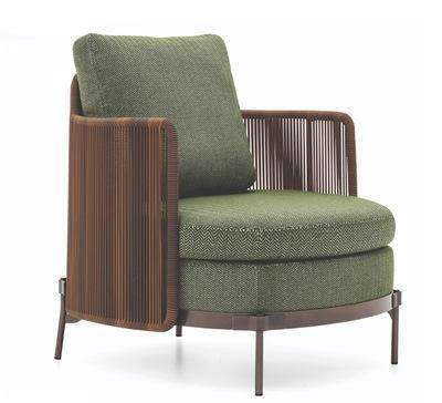 Modern Outdoor Rattan Sofa Garden Waterproof Leisure Single PE Rattan Chair Back Support Sofa Chair Sillas
