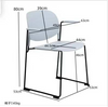 PP Material School Chairs Office Meeting Chair With Armrest Stackable Training Chairs Sillas