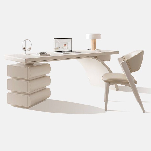 Modern simple Italian light luxury family office computer sintered stone desk with drawers