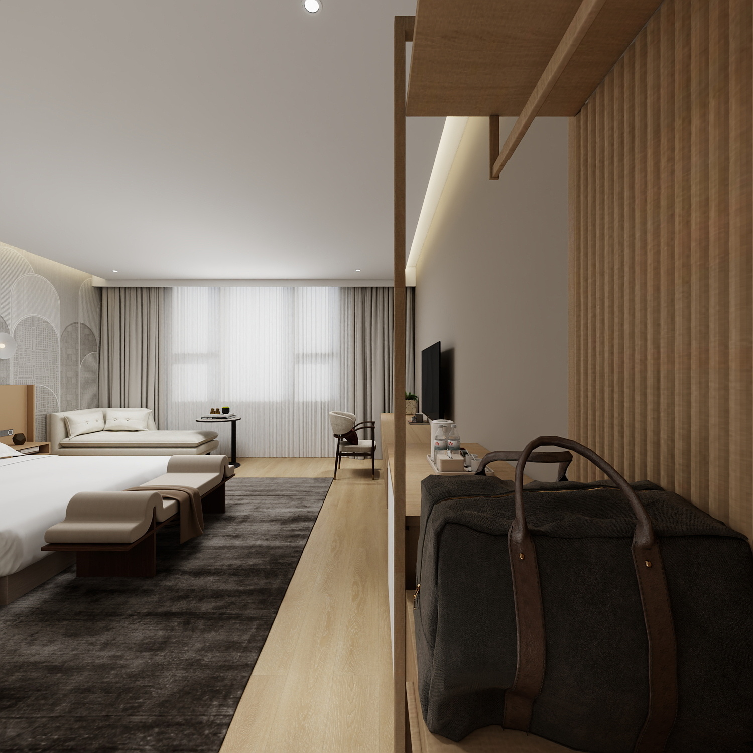 Hotel furniture customization for luxury king-size bed rooms for DYDKR002