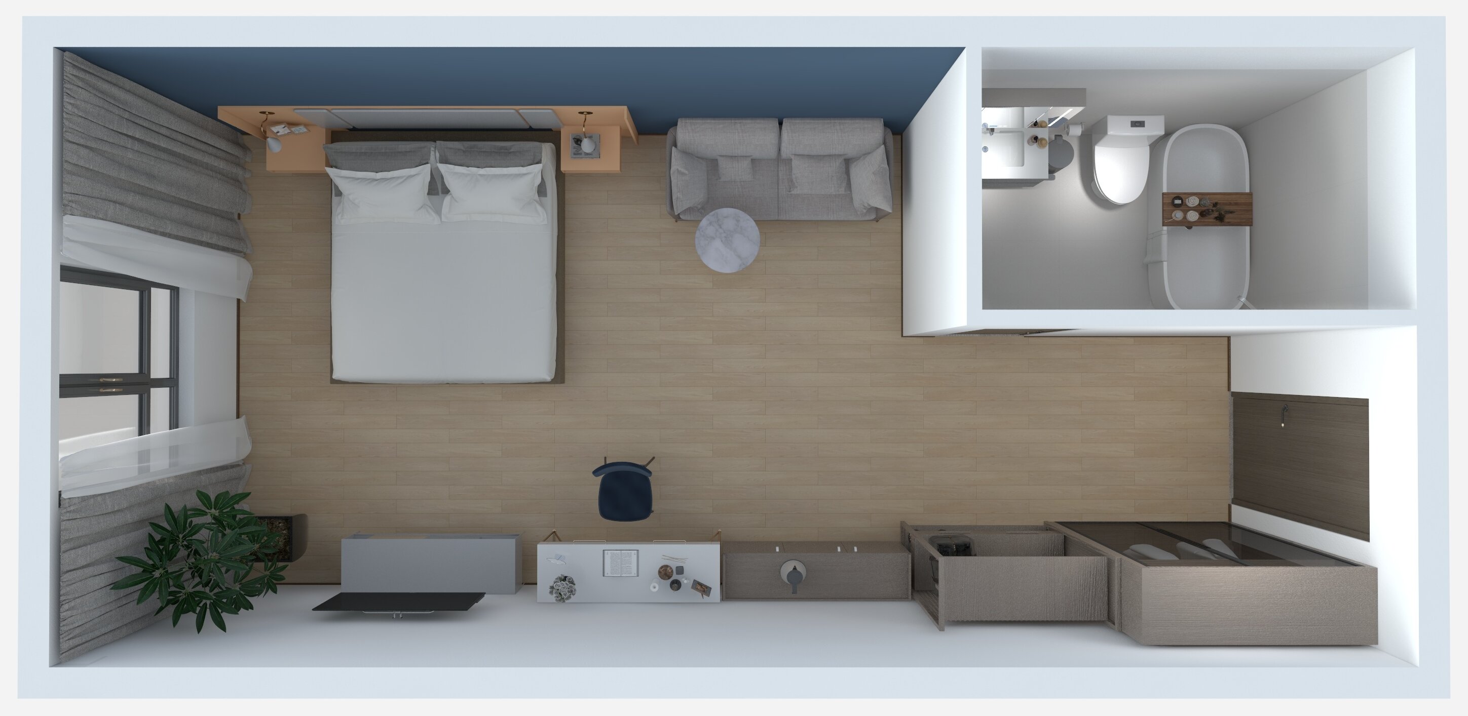 Customized hotel furniture for standard king-size bed rooms for DYSDKR003