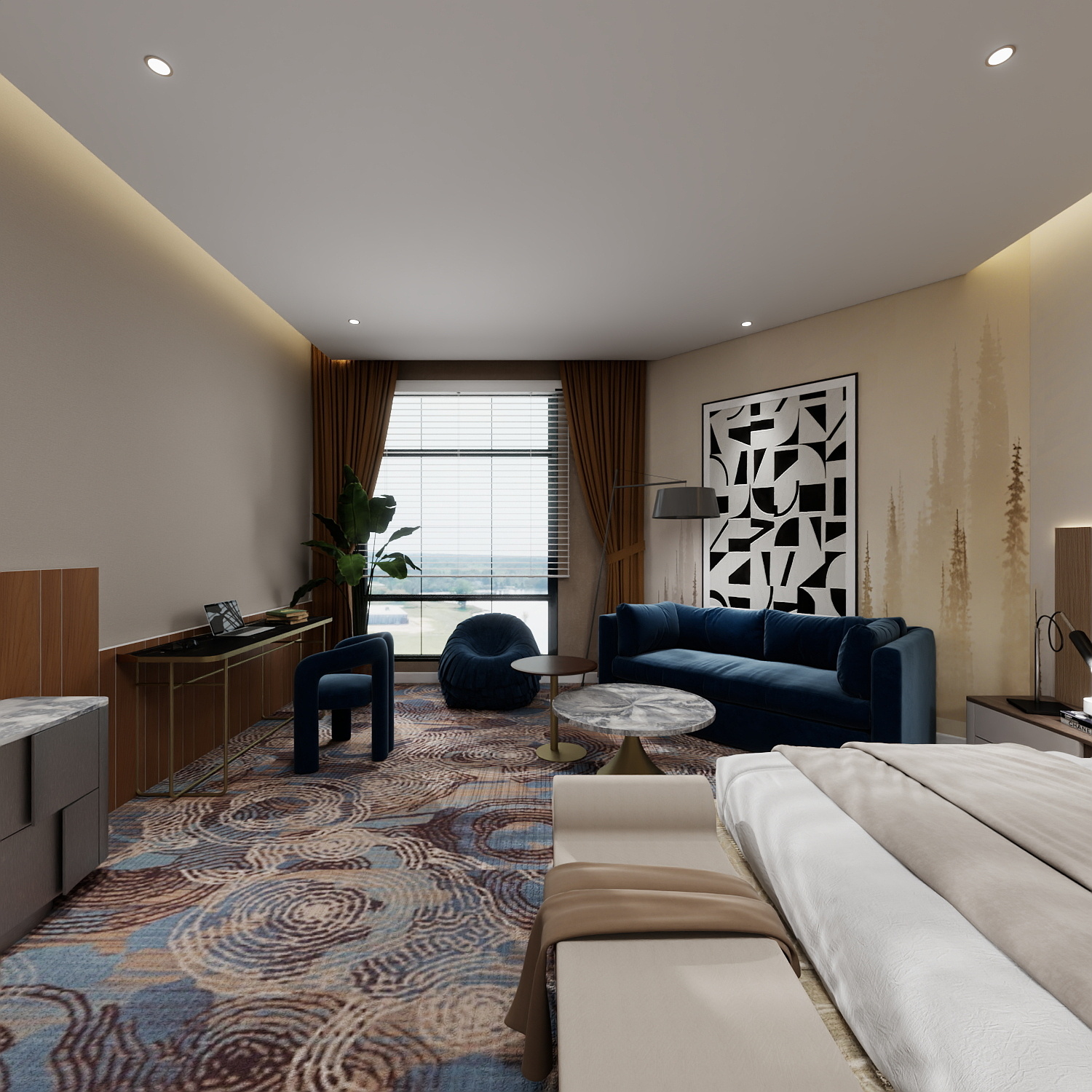 Hotel furniture customization for luxury king-size bed rooms for DYDKR003