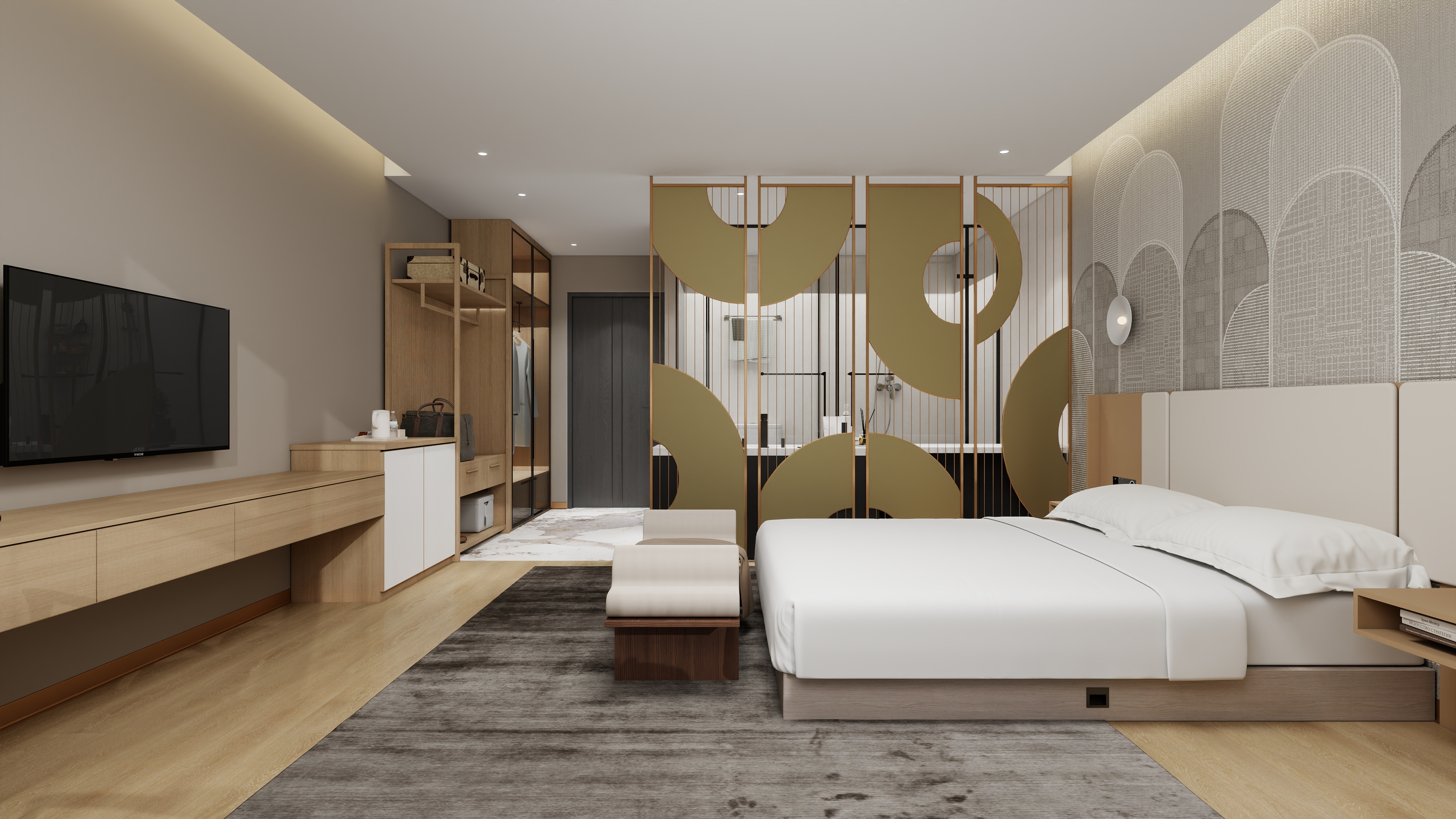 Hotel furniture customization for luxury king-size bed rooms for DYDKR002