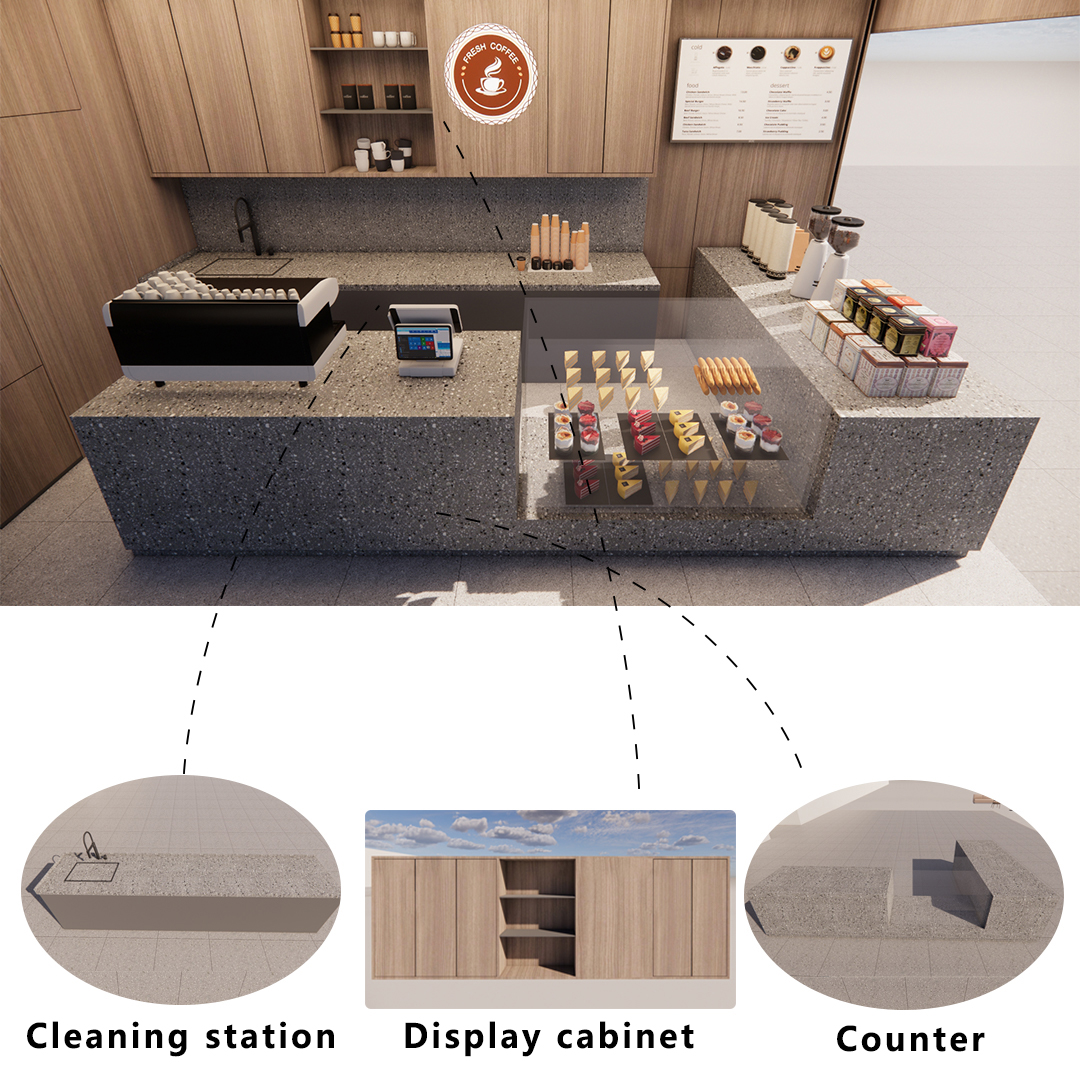 Customized furniture for store-style restaurants for DYSC001