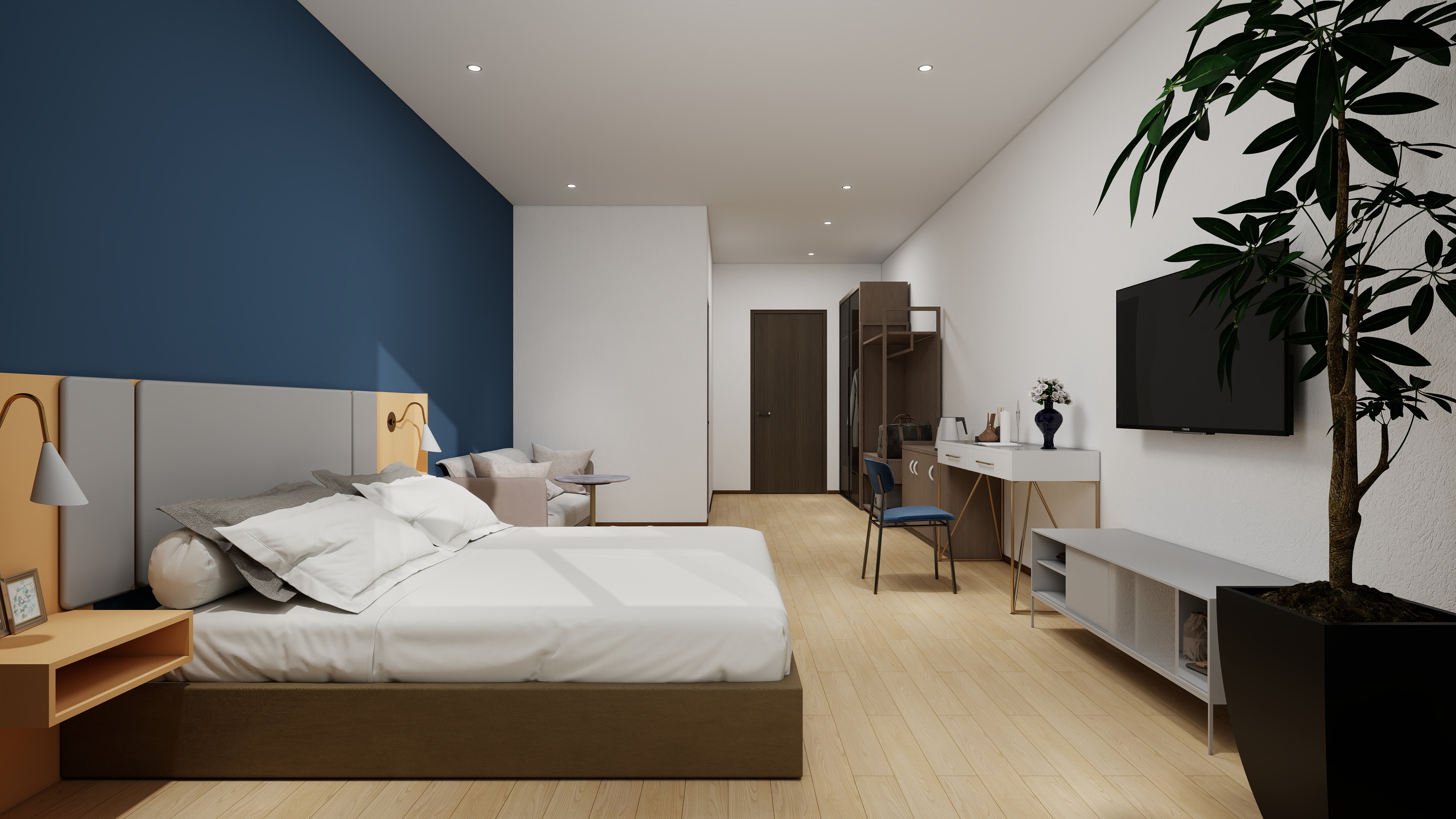 Customized hotel furniture for standard king-size bed rooms for DYSDKR003