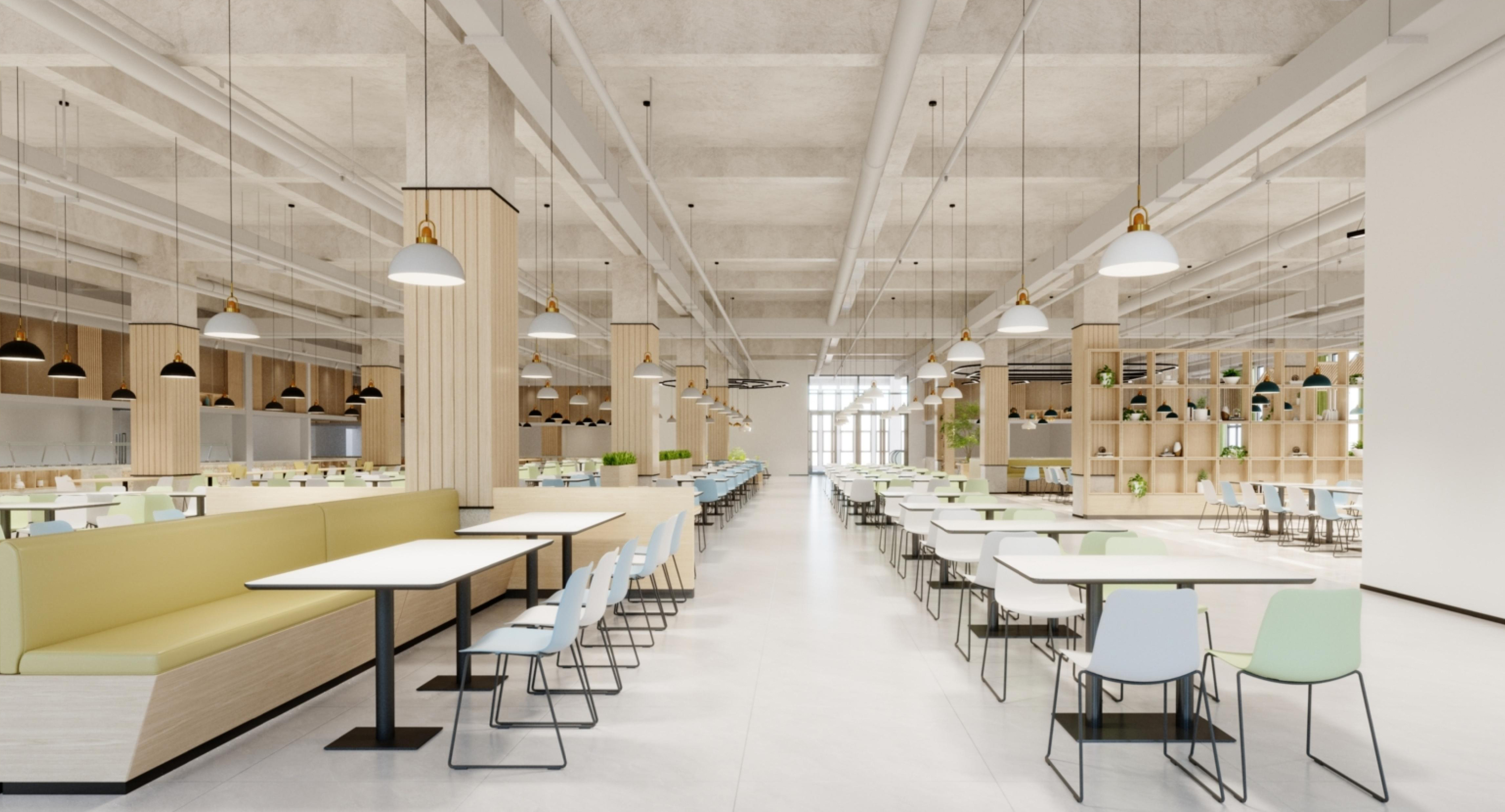 Customized furniture for the cafeteria and dining hall for DYR001