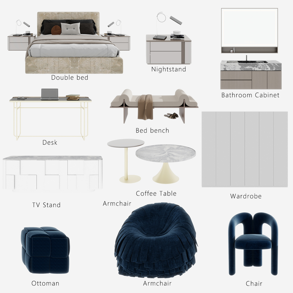 Hotel furniture customization for luxury king-size bed rooms for DYDKR003