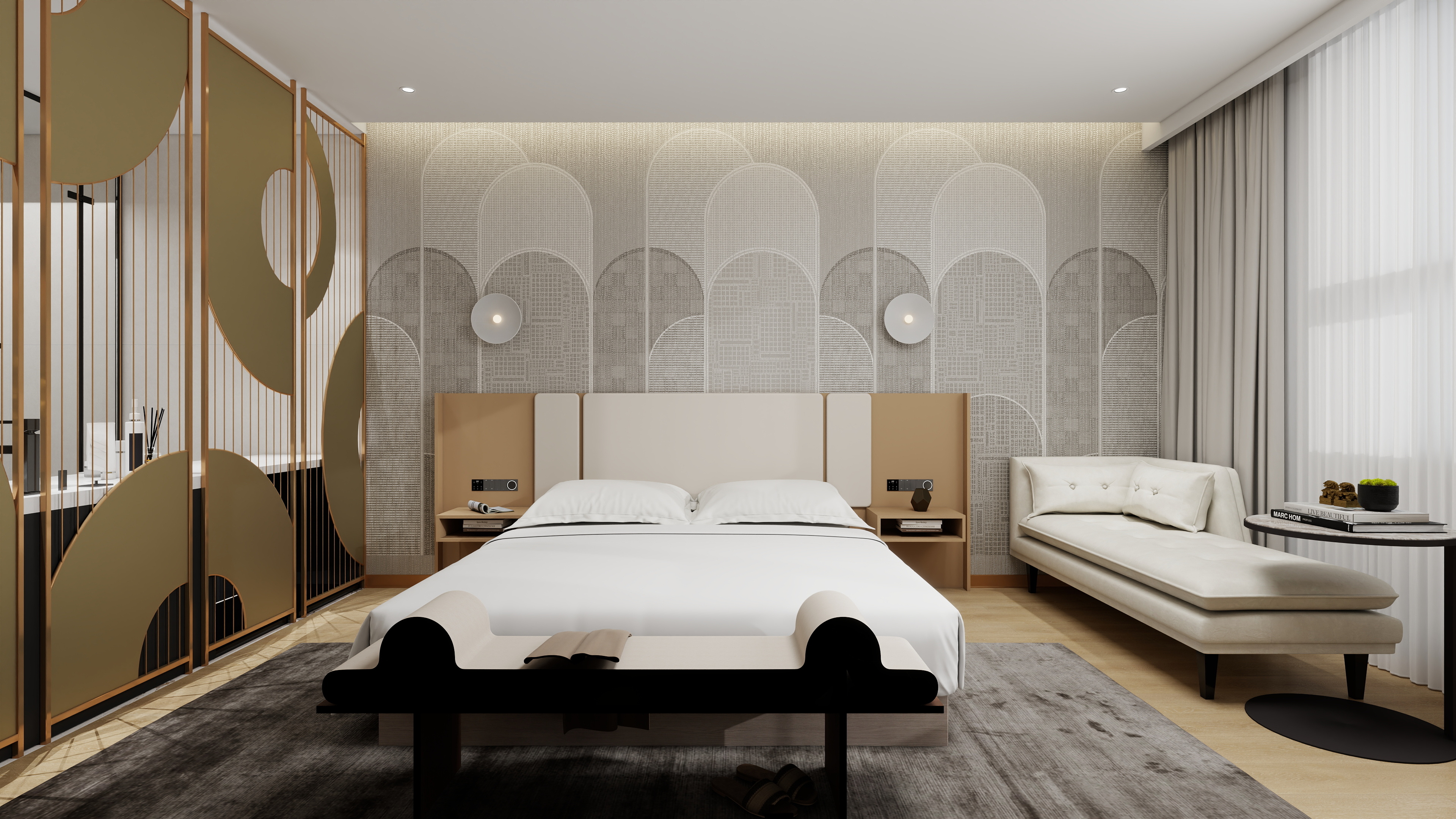 Hotel furniture customization for luxury king-size bed rooms for DYDKR002