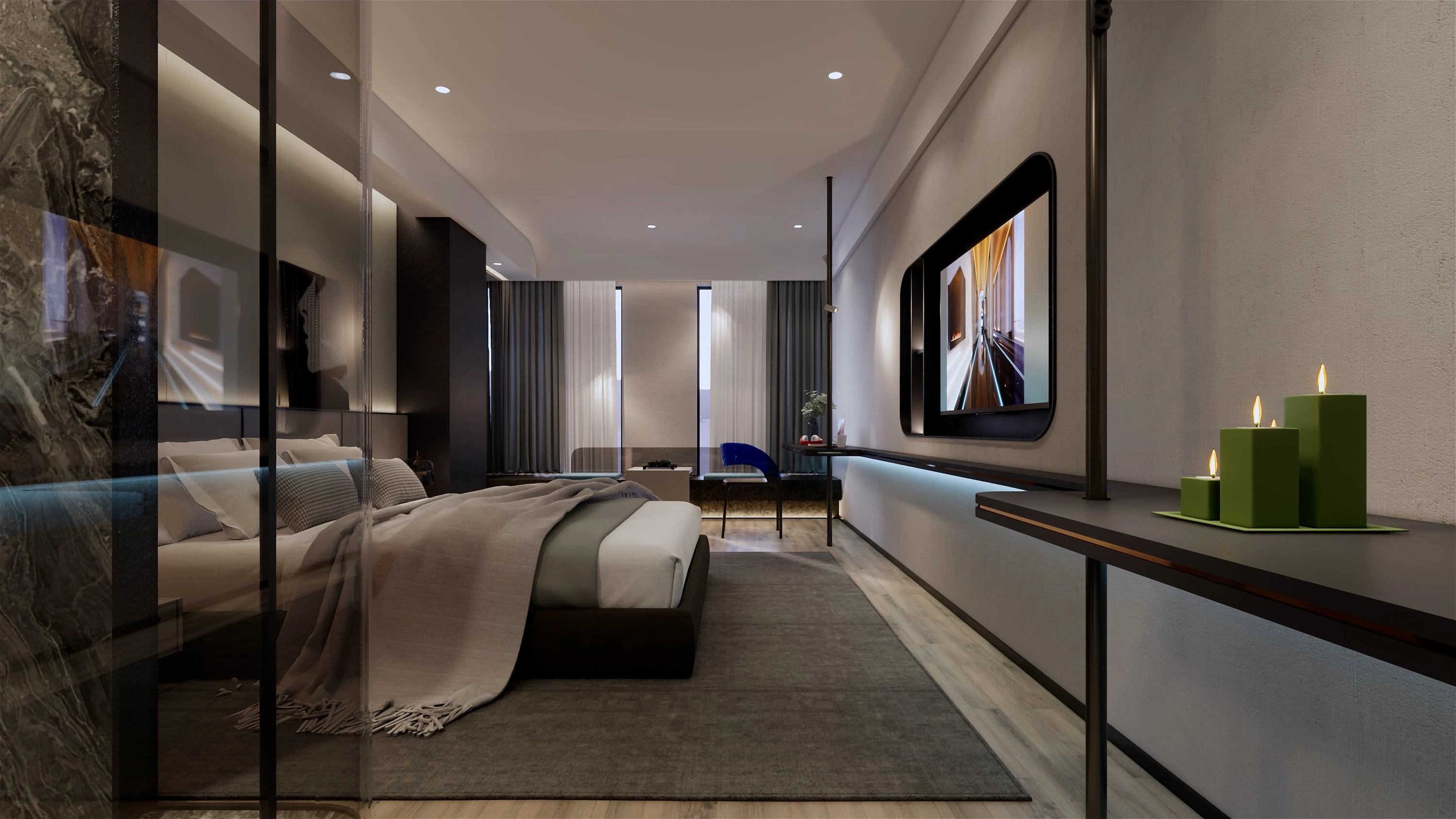 Customized hotel furniture for standard king-size bed rooms for DYSDKR001