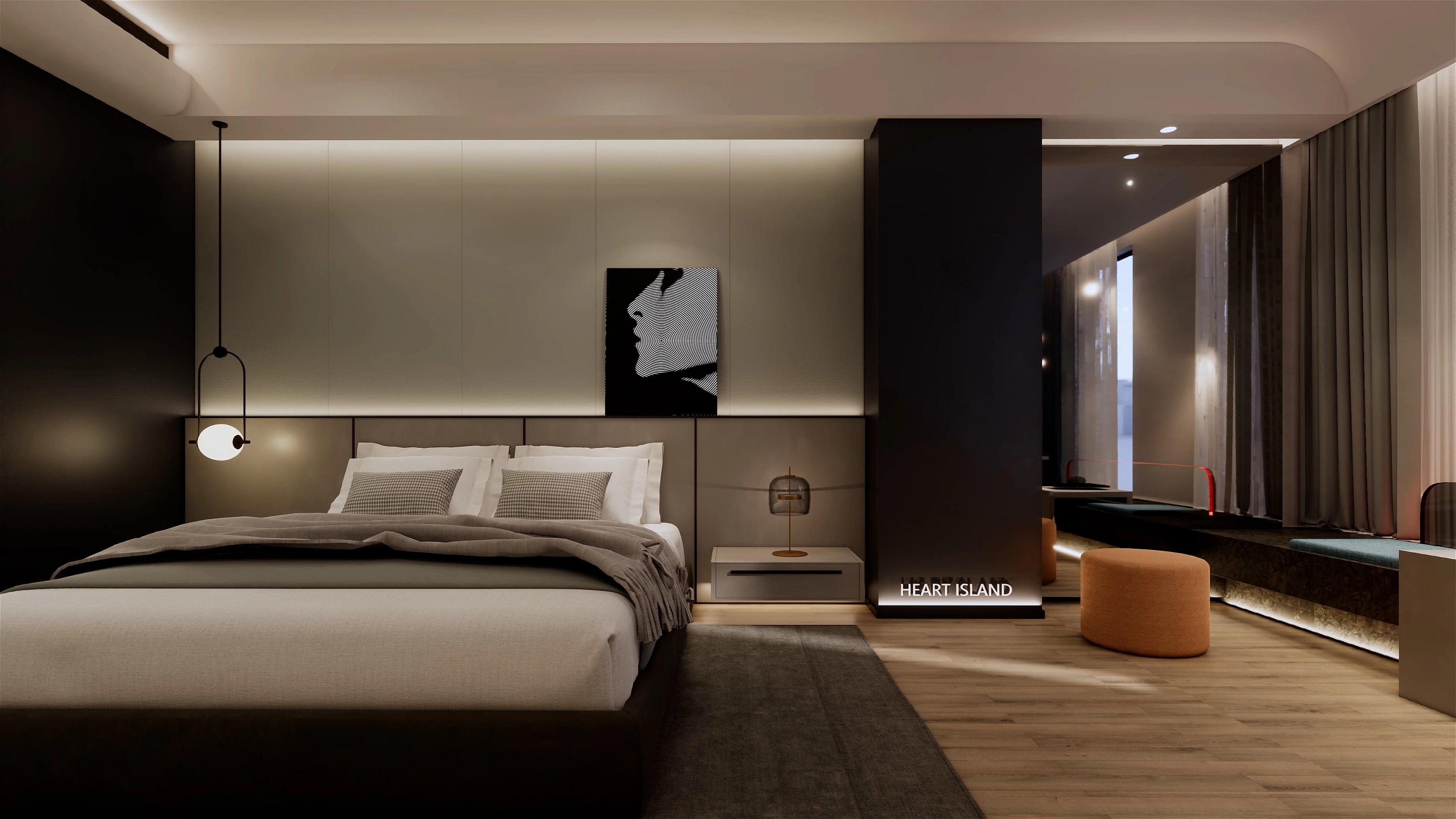 Customized hotel furniture for standard king-size bed rooms for DYSDKR001