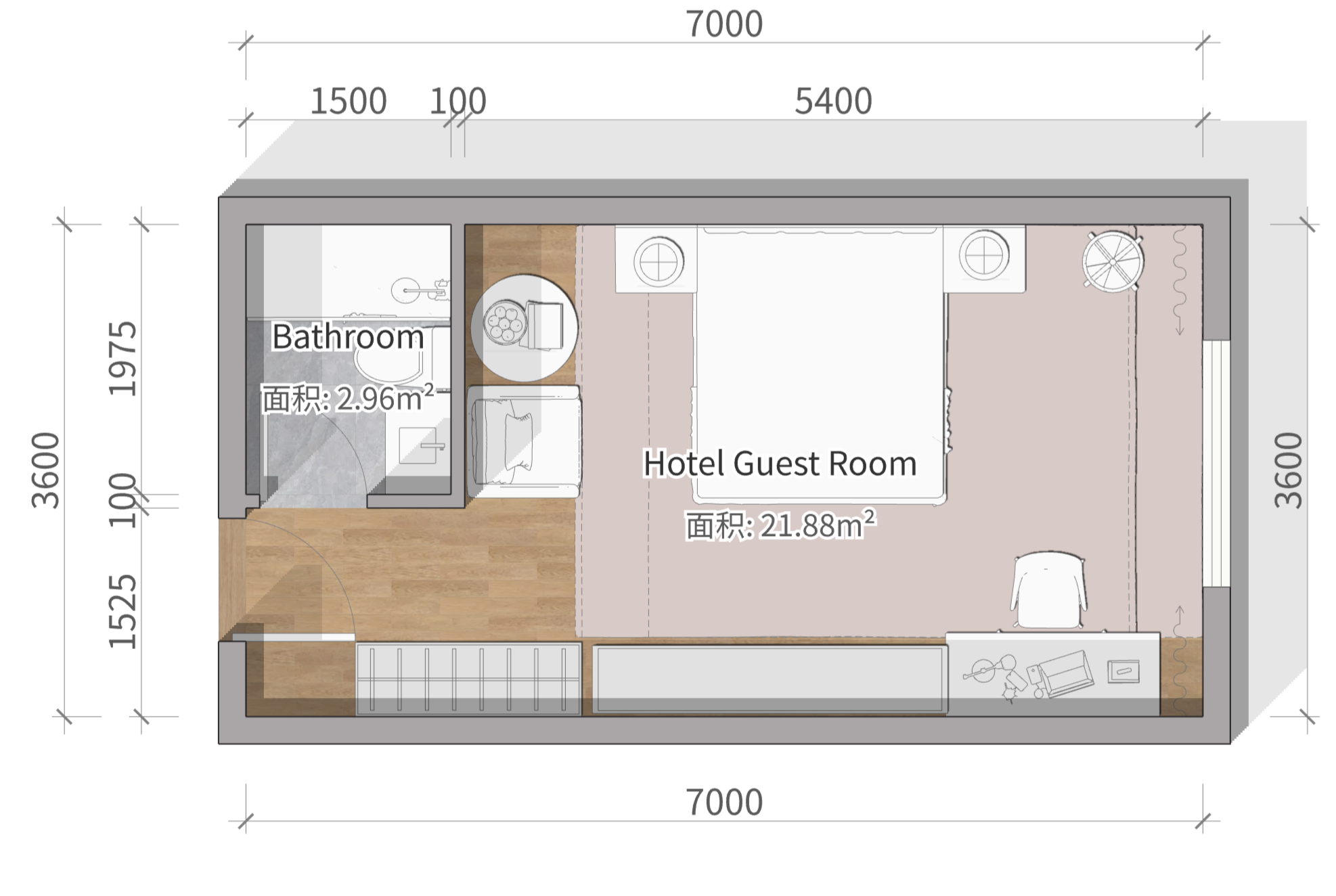 Customized hotel furniture for business king-size bed rooms for DYBDKR003