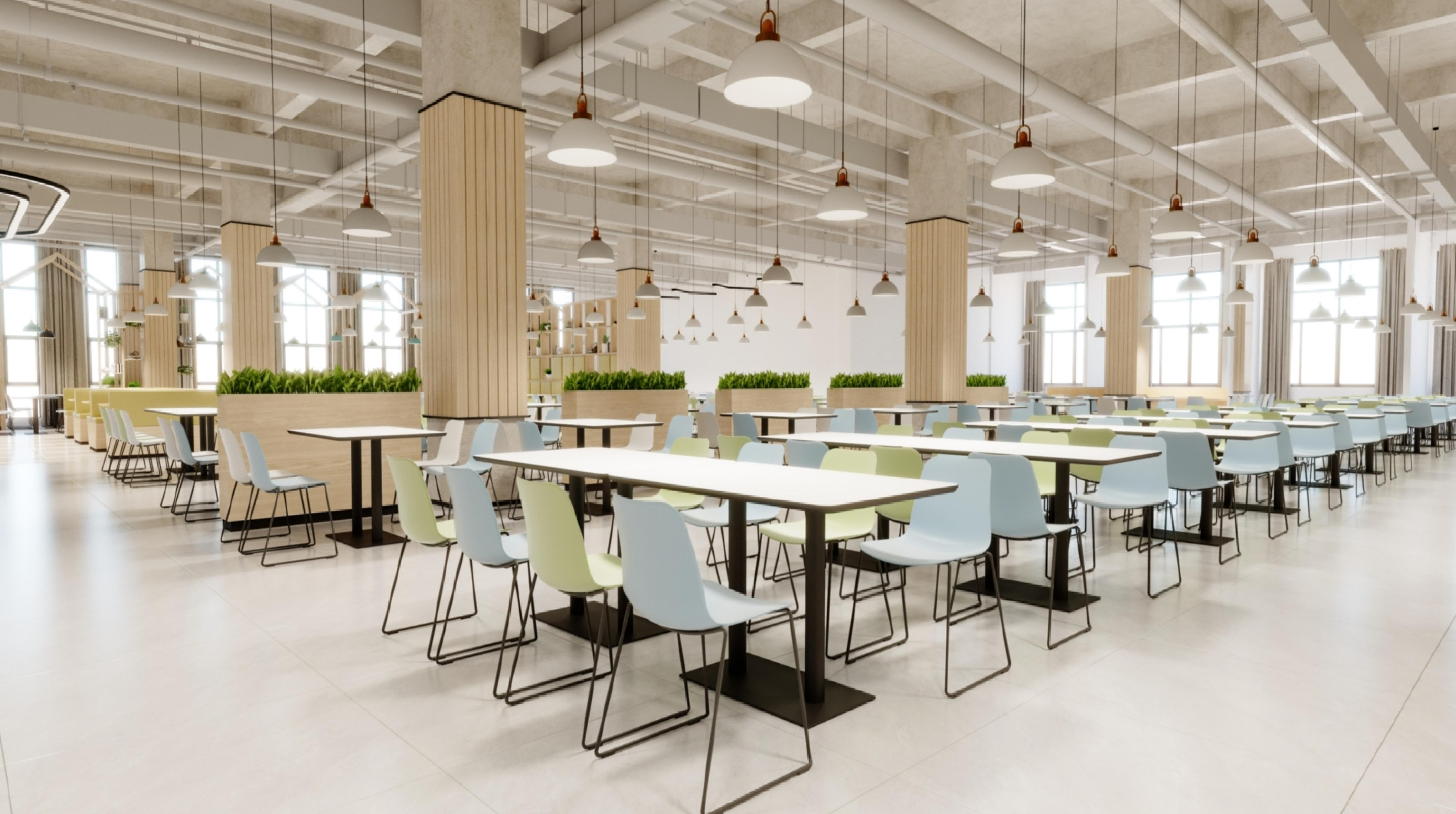 Customized furniture for the cafeteria and dining hall for DYR001
