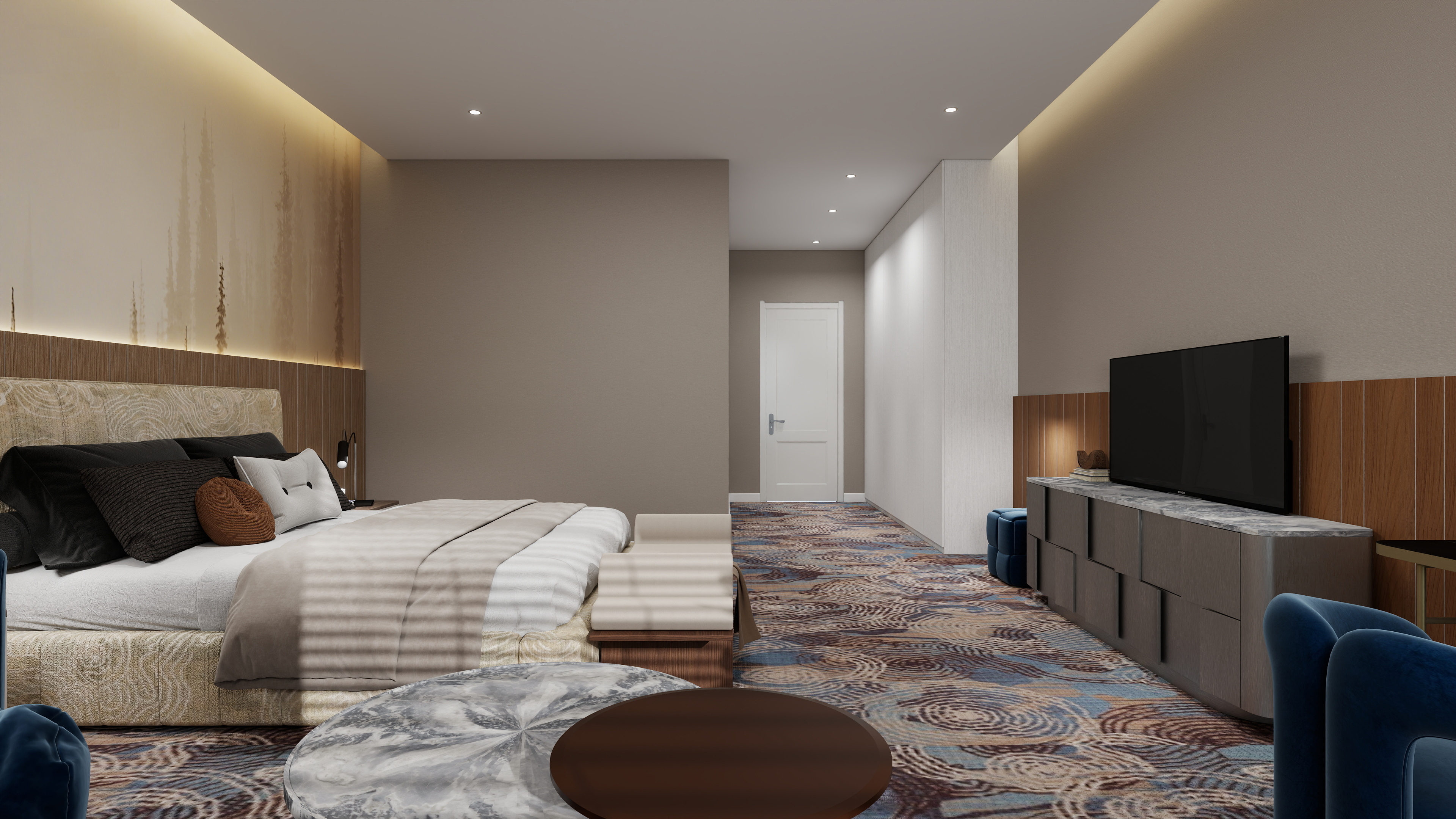 Hotel furniture customization for luxury king-size bed rooms for DYDKR003