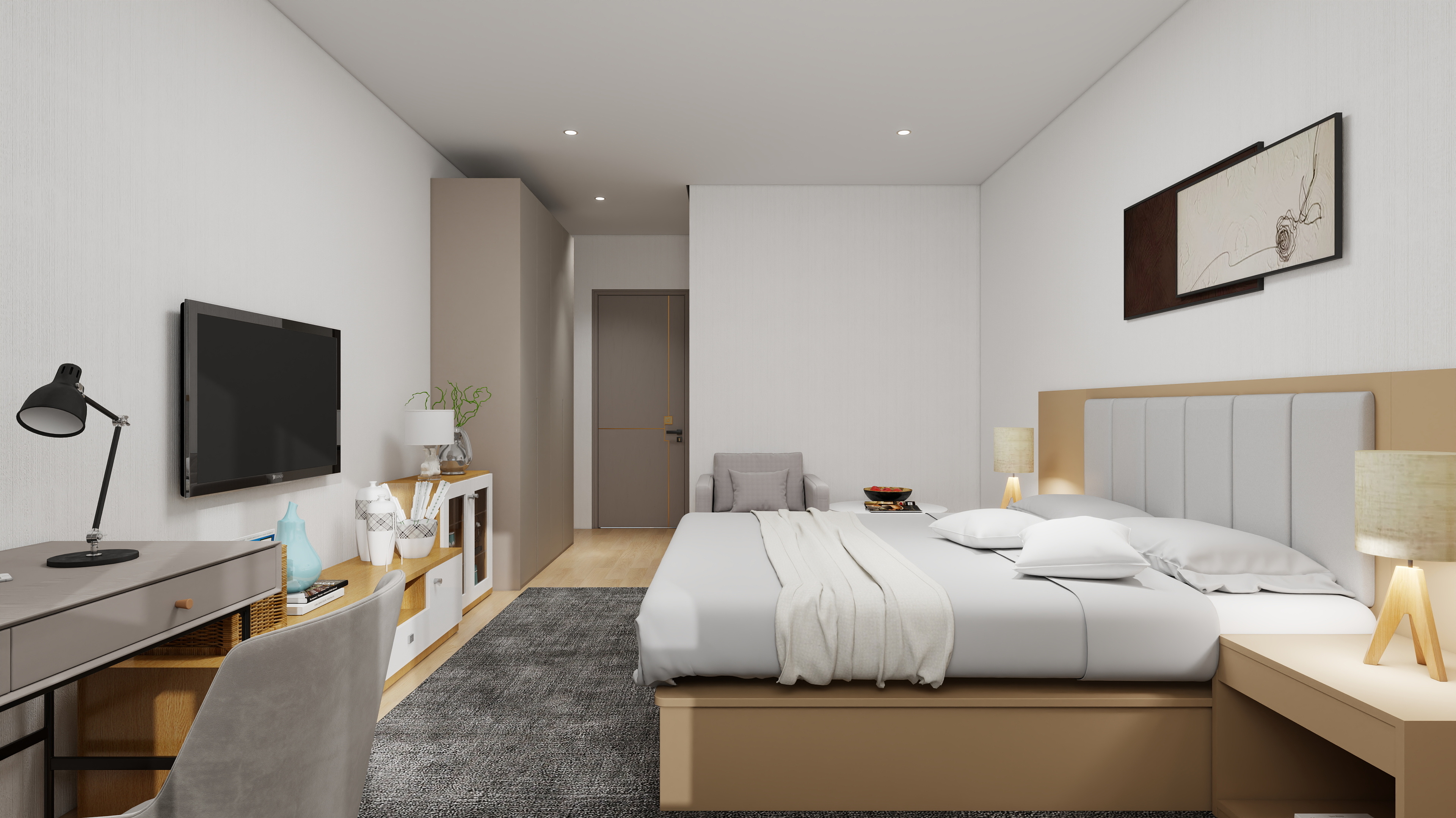 Customized hotel furniture for business king-size bed rooms for DYBDKR003