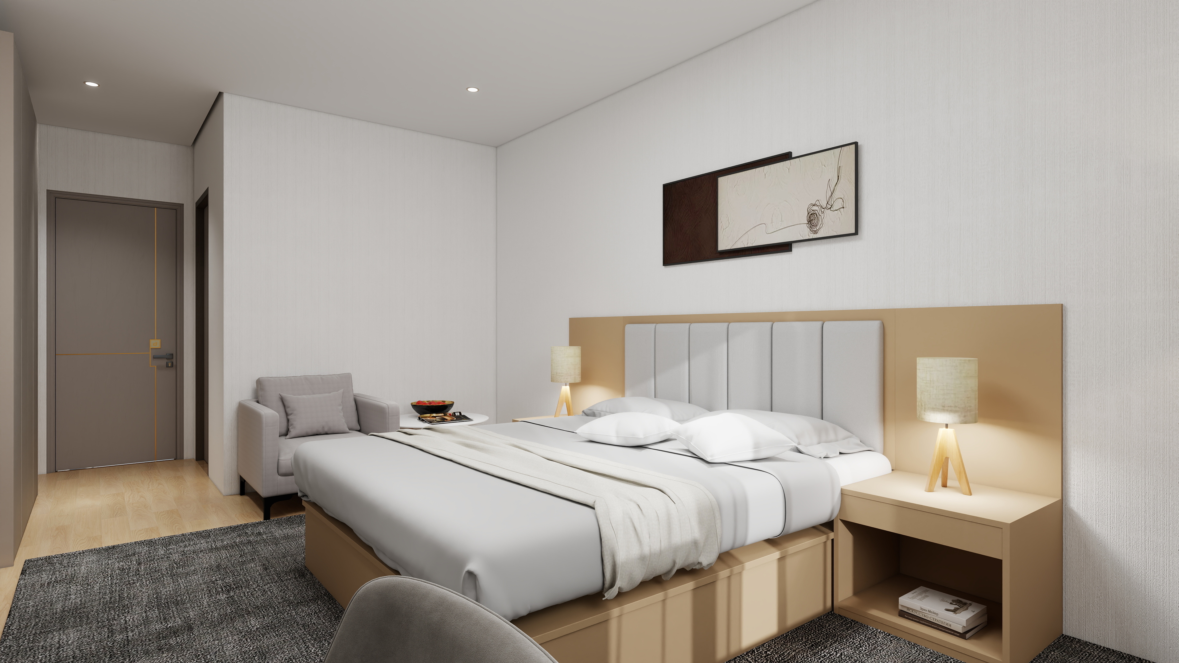 Customized hotel furniture for business king-size bed rooms for DYBDKR003