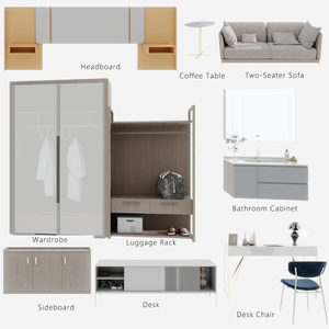 Customized hotel furniture for standard king-size bed rooms for DYSDKR003